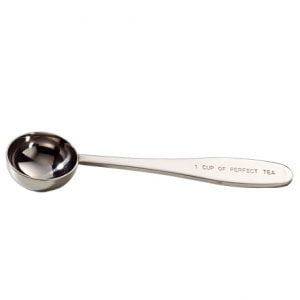 Cucharita medidora de acero inoxidable para té.