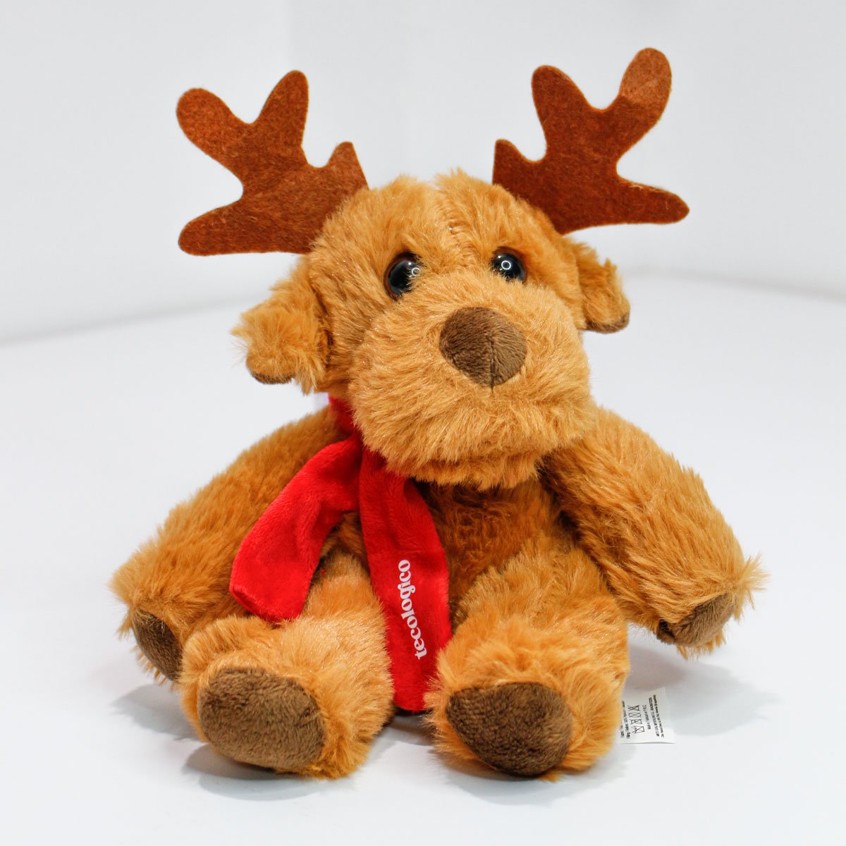 Regalo navideño. Peluche de un Reno con la marca Tecológico.